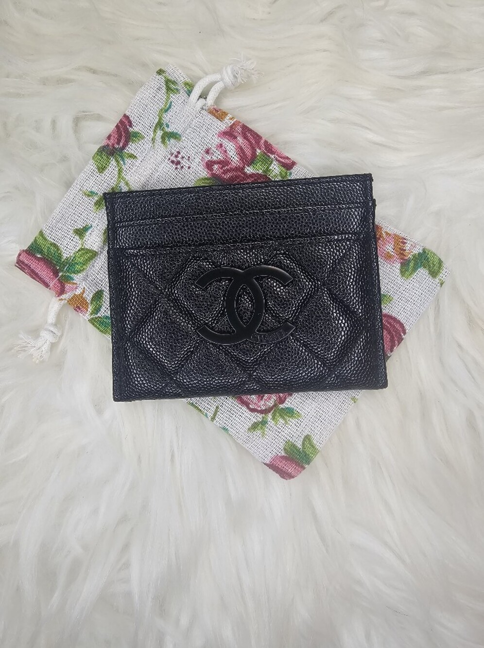 Black Quilted Card Holder Wallet - Women Bags